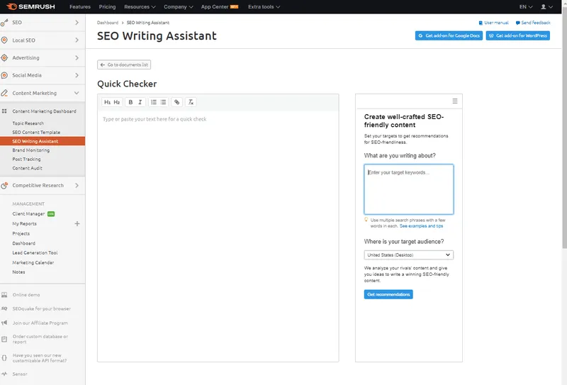 SEO Writing Assistant